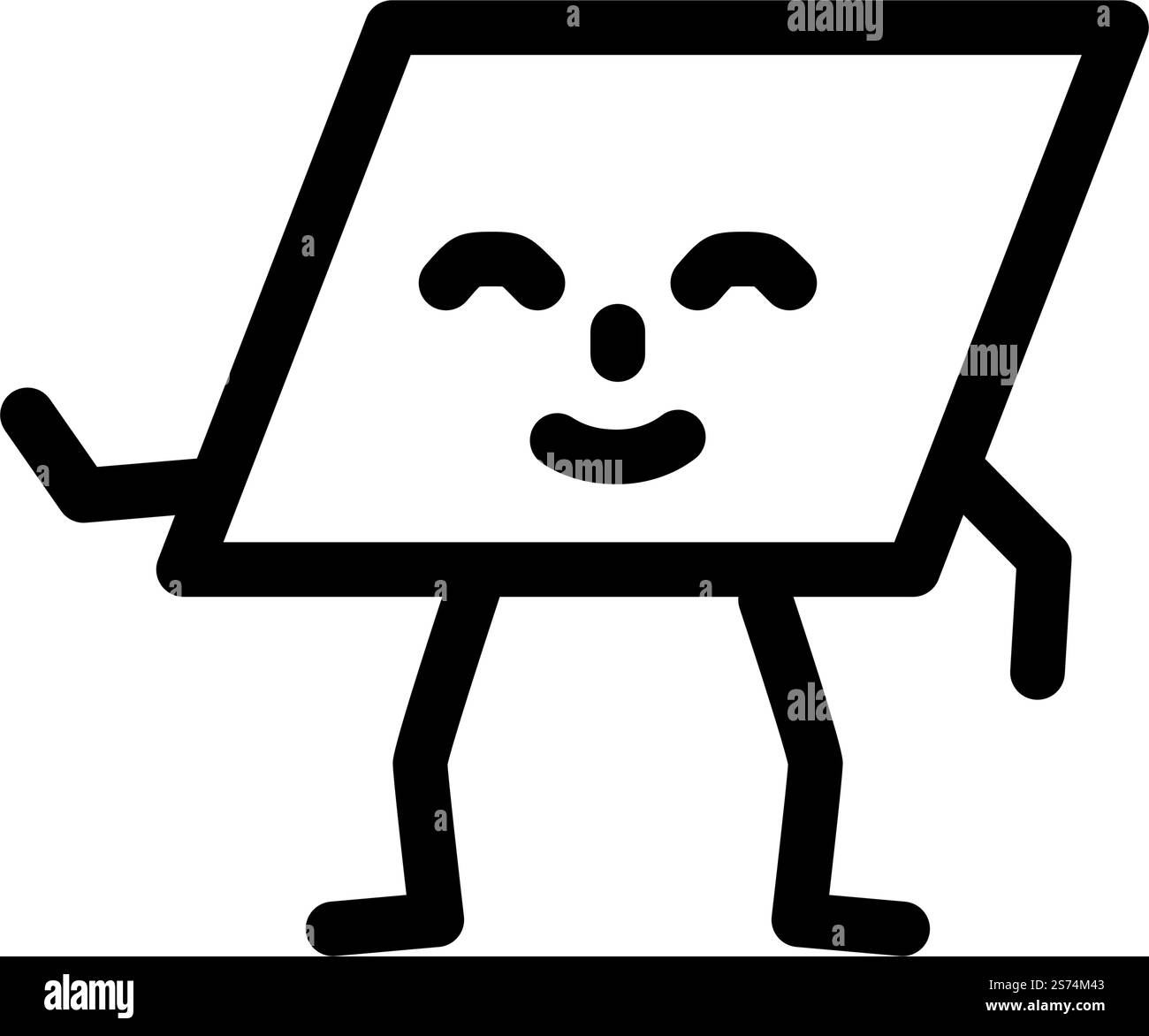 parallelogram geometric shape character line icon vector. parallelogram ...