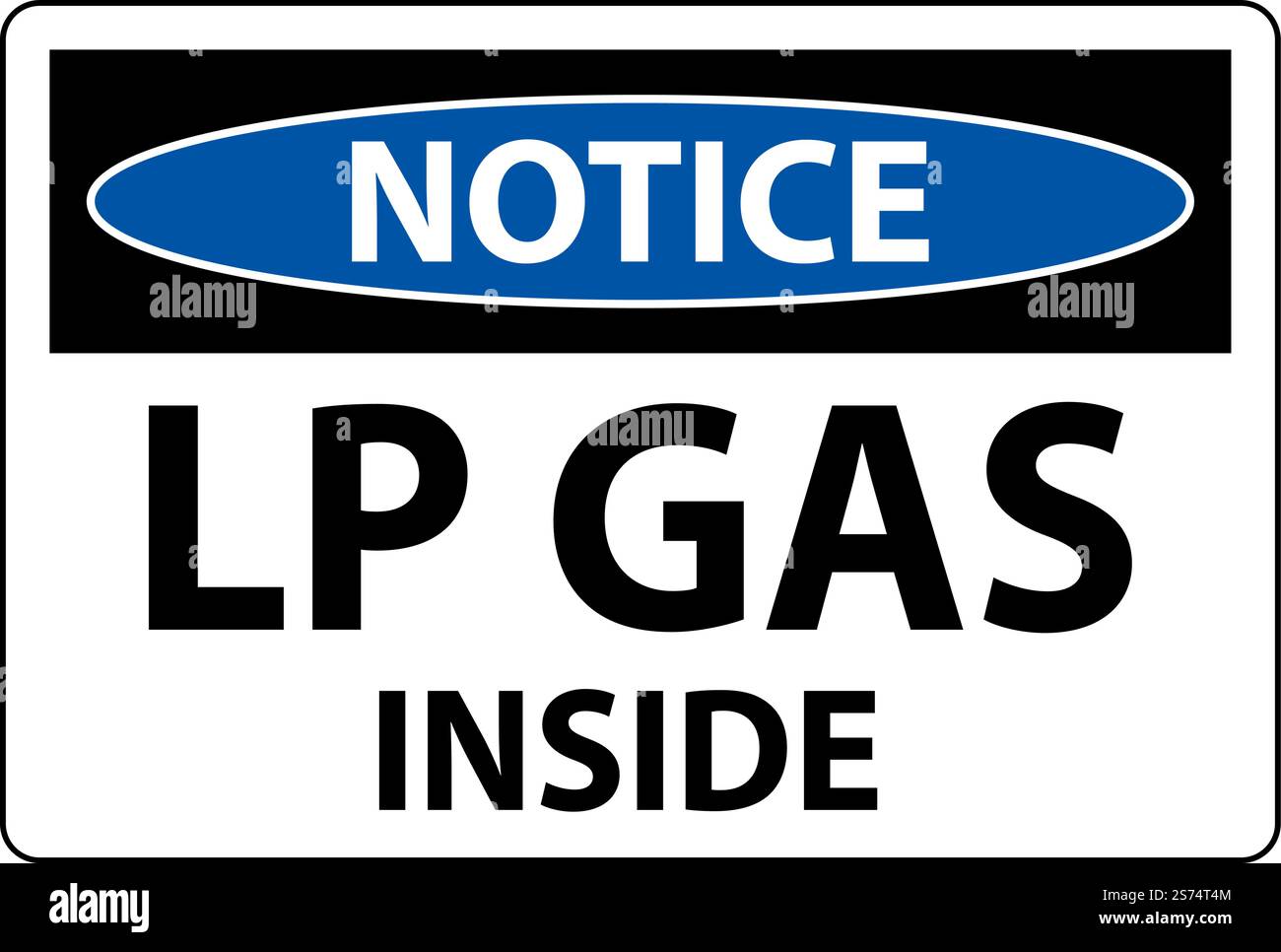 Notice Sign LP Gas Inside On White Background Stock Vector