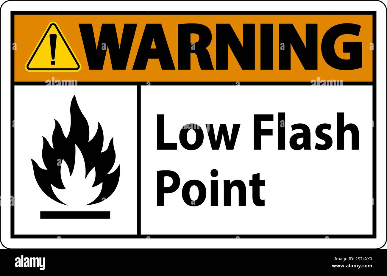Warning Low Flash Sign On White Background Stock Vector