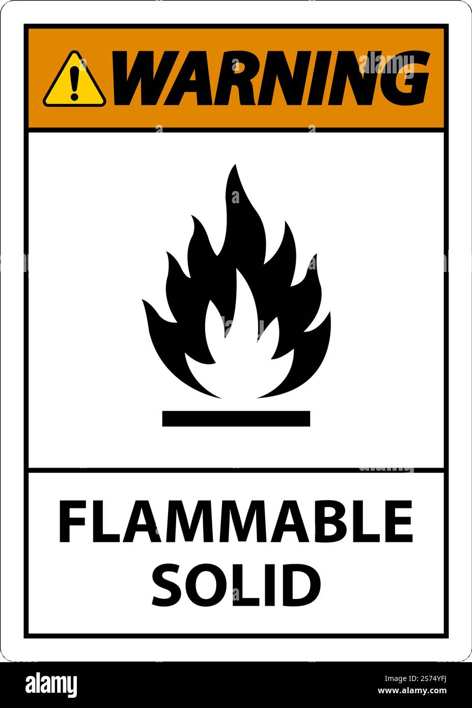 Warning Hazardous Signs Flammable Solid On White Background Stock Vector
