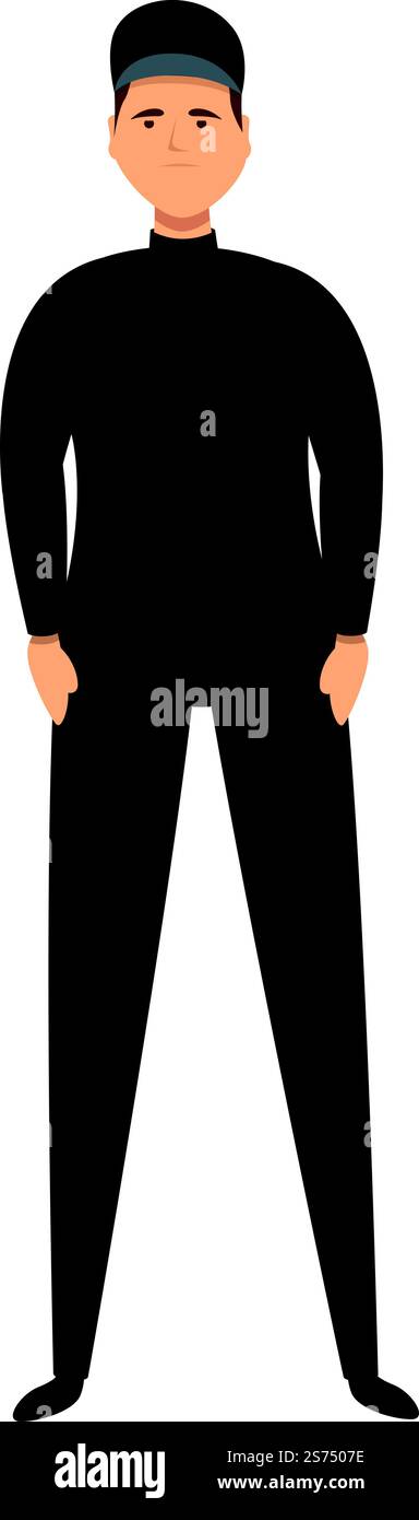 System guard icon cartoon vector. Police man. Cctv shirt. System guard icon cartoon vector. Police man Stock Vector