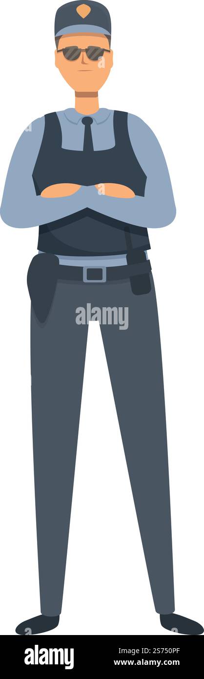 Guardian icon cartoon vector. Police man. Uniform person. Guardian icon cartoon vector. Police man Stock Vector