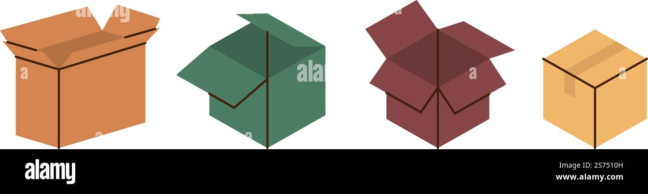 Cardboard boxes. Package cardboard boxes. Vector illustration Stock ...