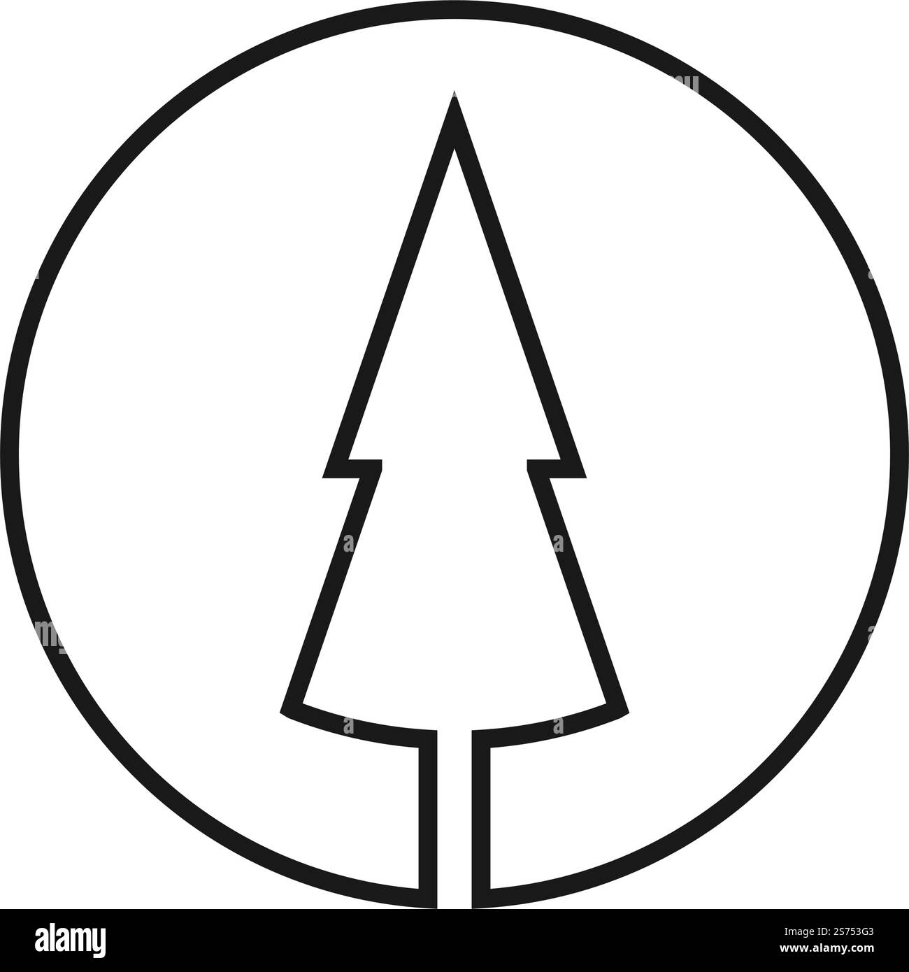 Pine tree illustration vector flat design template Stock Vector Image ...