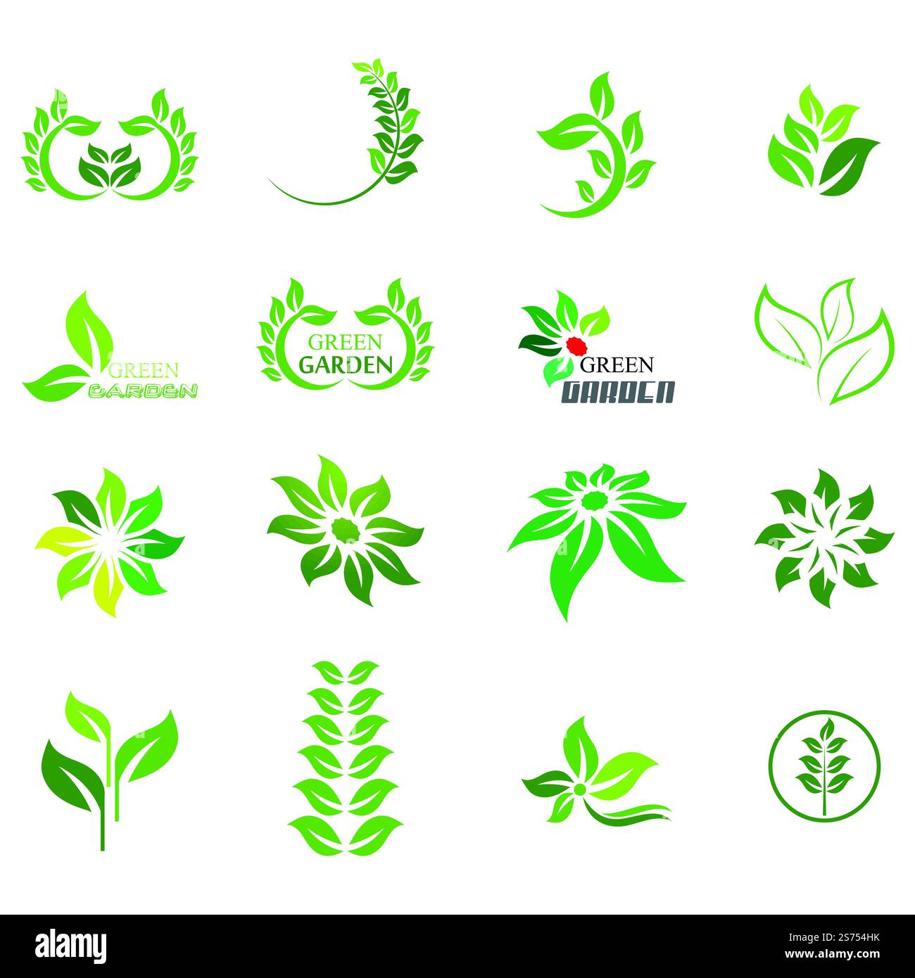 Green leaf illustration nature logo design Stock Vector Image & Art - Alamy