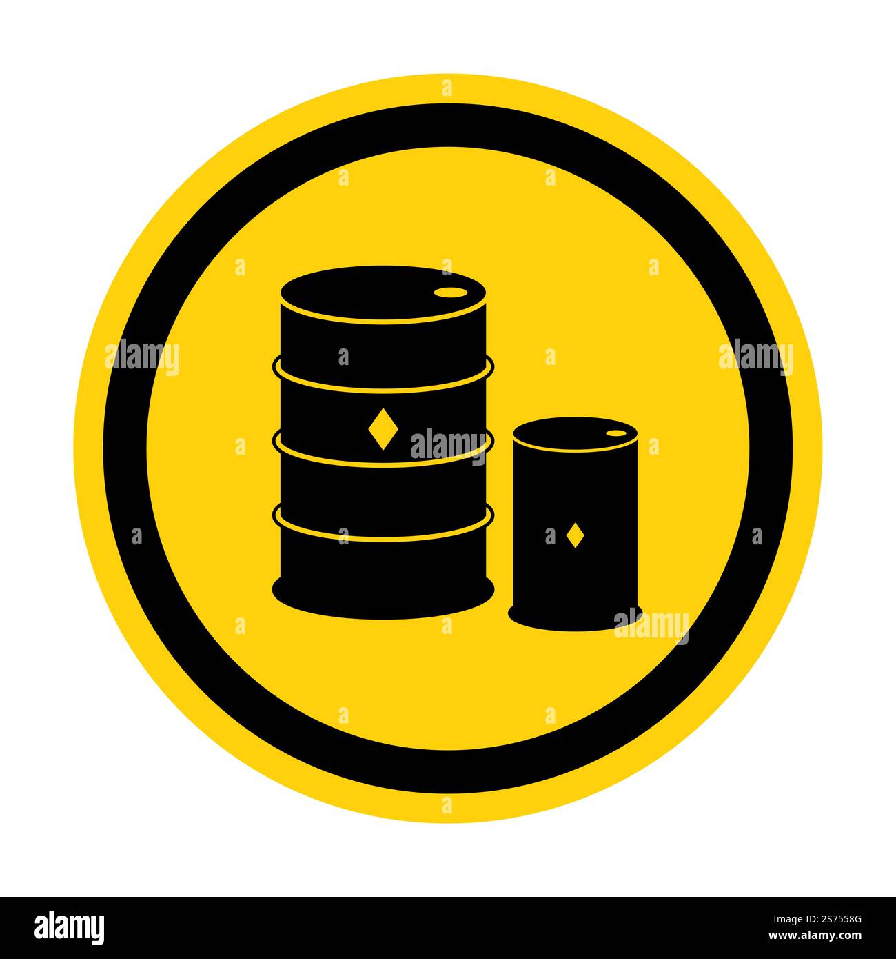 Chemical Drums Black Icon White Background Stock Vector