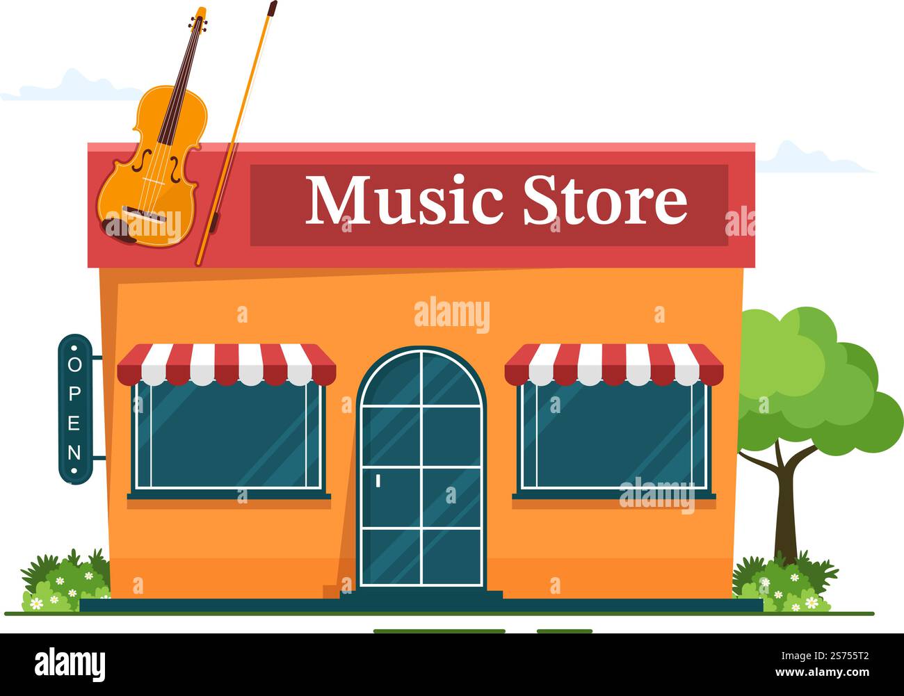 Music Store with Various Musical Instruments, CD, Cassette Tapes and ...
