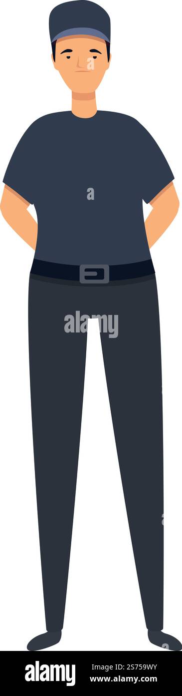 Guard character icon cartoon vector. Security man. Job uniform. Guard character icon cartoon vector. Security man Stock Vector