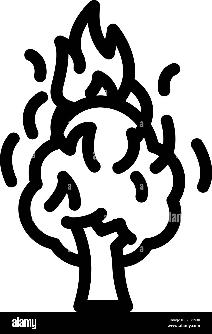 wildfire fire line icon vector. wildfire fire sign. isolated contour ...