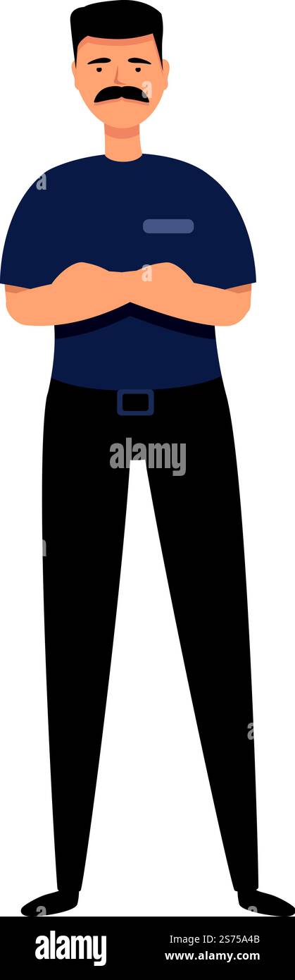 Guard job icon cartoon vector. Security man. Center control. Guard job icon cartoon vector. Security man Stock Vector