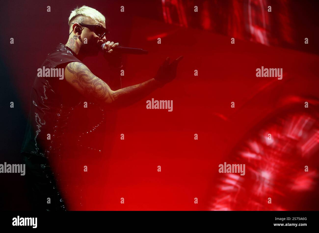 Italian singer Music Concert - Lazza - Locura tour 2025 Italian rapper ...