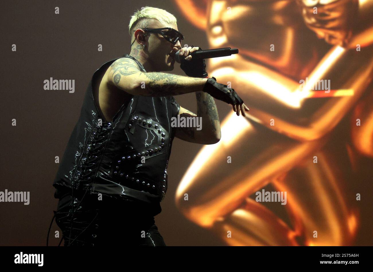 Italian singer Music Concert - Lazza - Locura tour 2025 Italian rapper ...