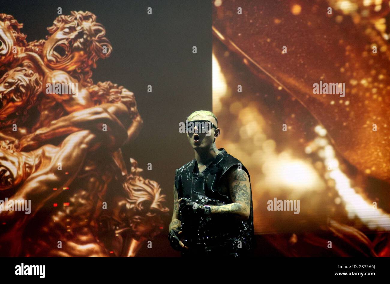 Italian singer Music Concert - Lazza - Locura tour 2025 Italian rapper ...