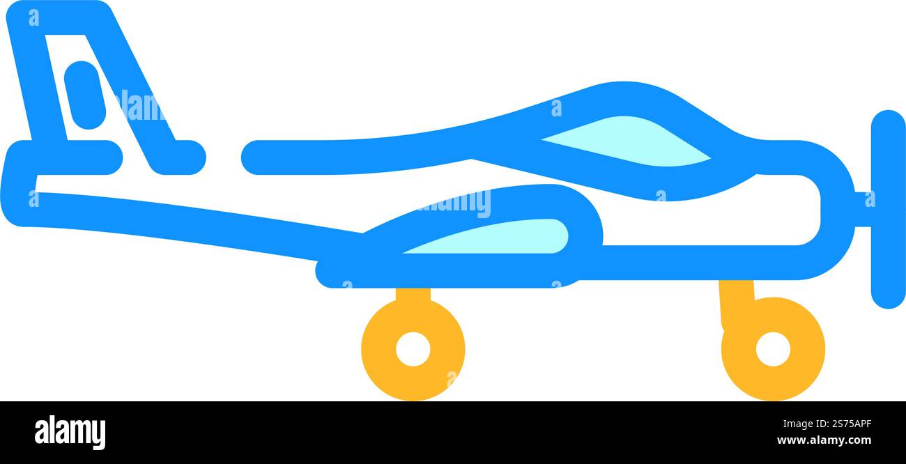 tricycle gear airplane aircraft color icon vector. tricycle gear ...