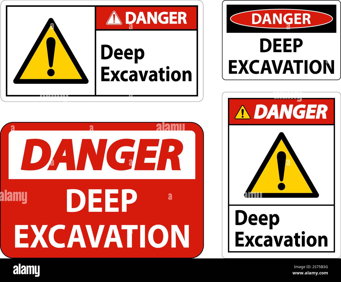 Danger Deep Excavation Alert Sign – IBICEN
