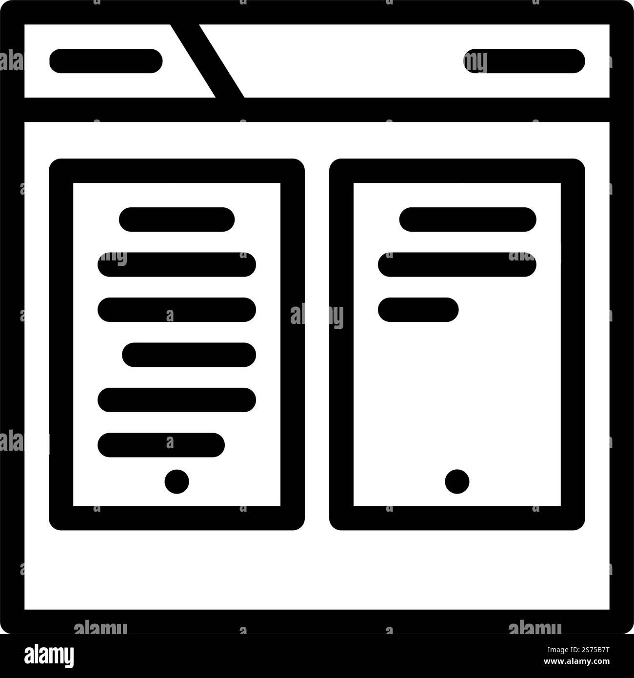 paper folder line icon vector. paper folder sign. isolated contour ...