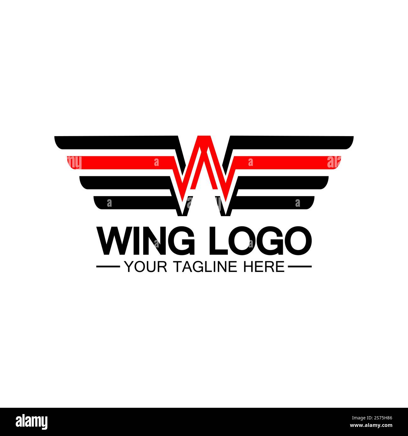 W letter for wings logo design, combination w letter and wings Stock ...