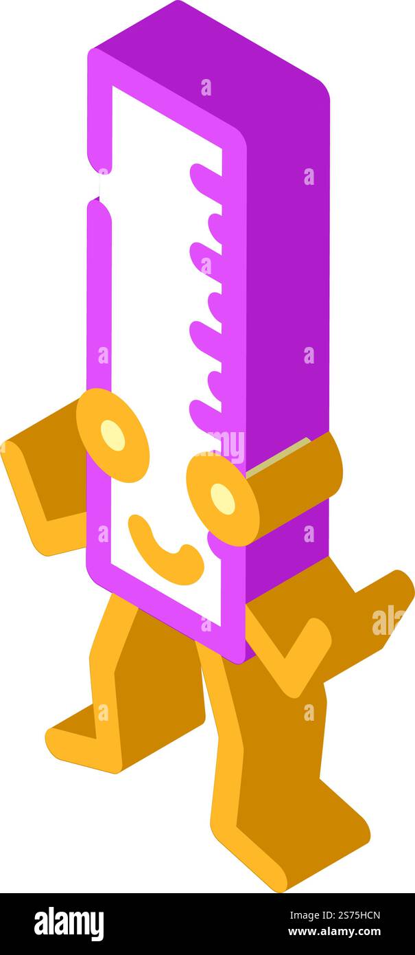 ruler school character isometric icon vector. ruler school character ...