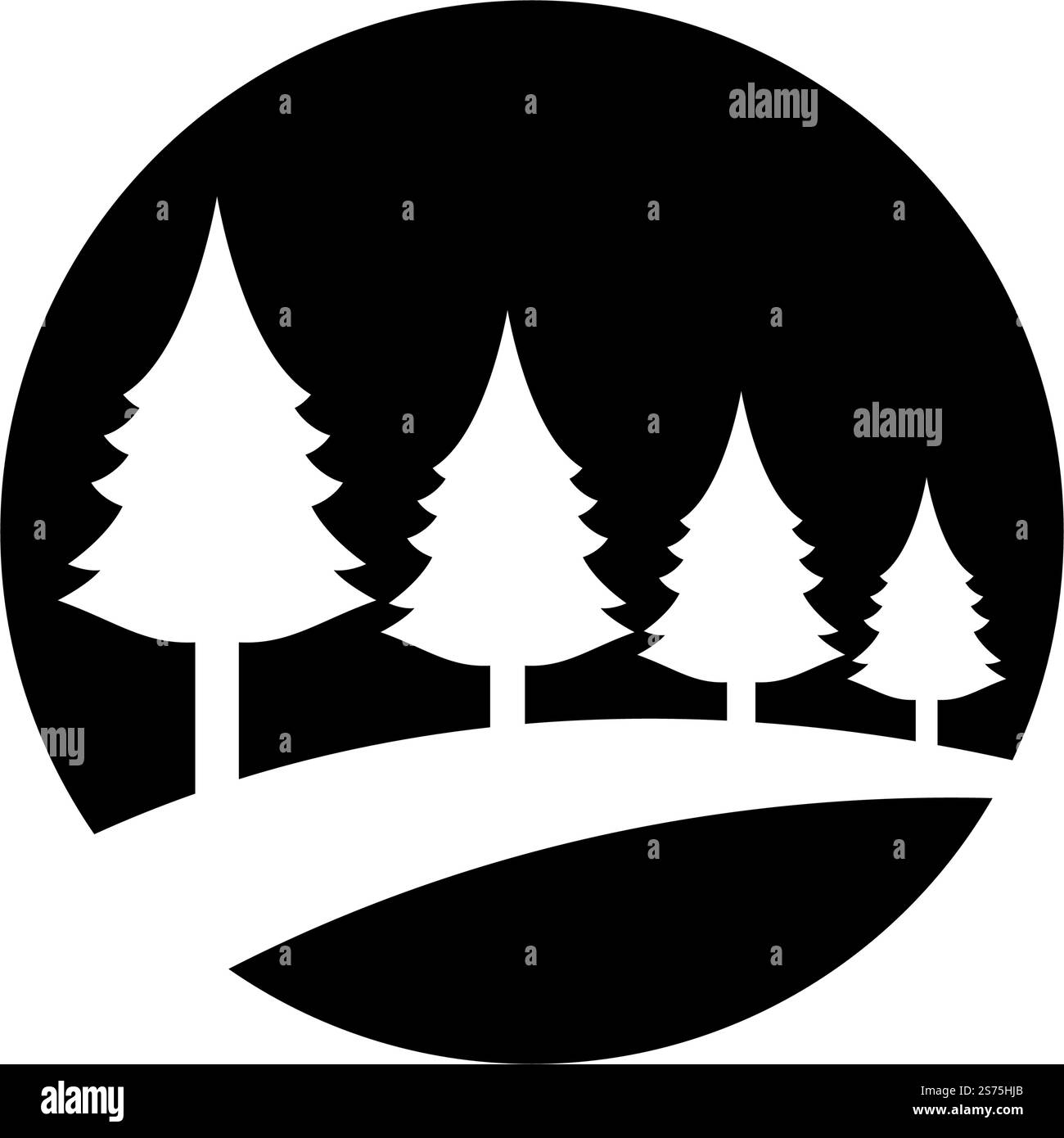 Pine tree illustration vector flat design template Stock Vector Image ...