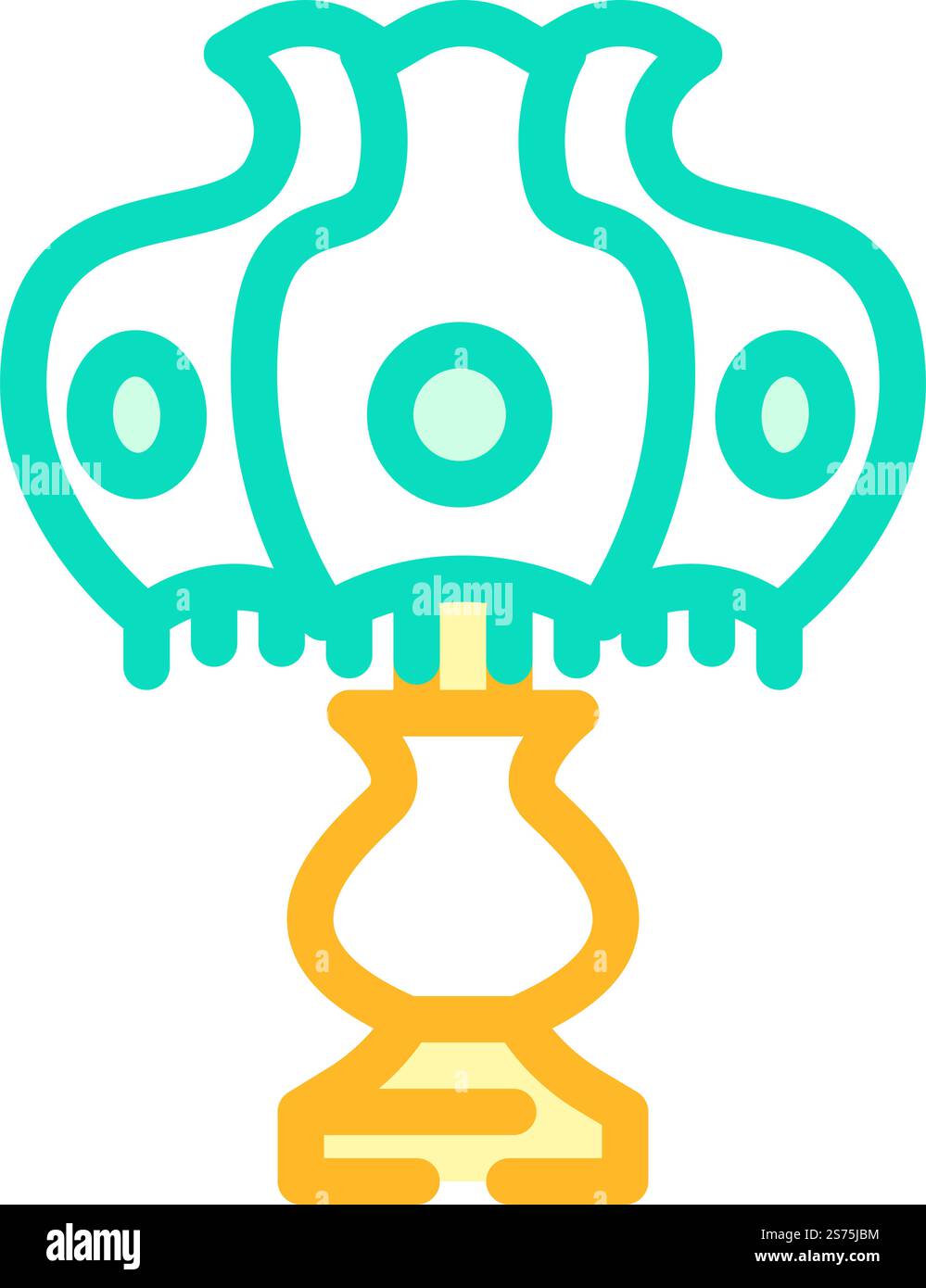 retro table lamp color icon vector. retro table lamp sign. isolated ...