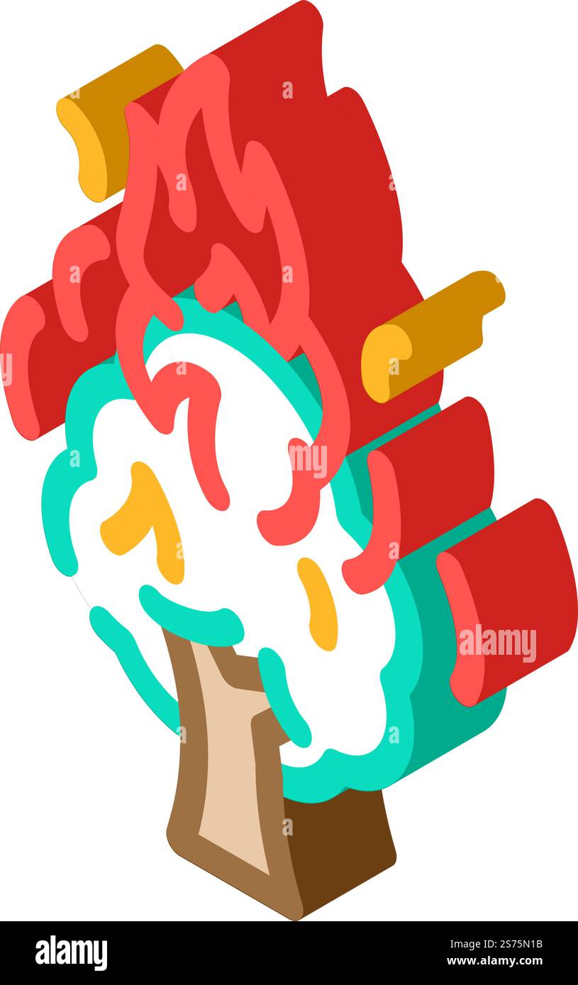 wildfire fire isometric icon vector. wildfire fire sign. isolated ...