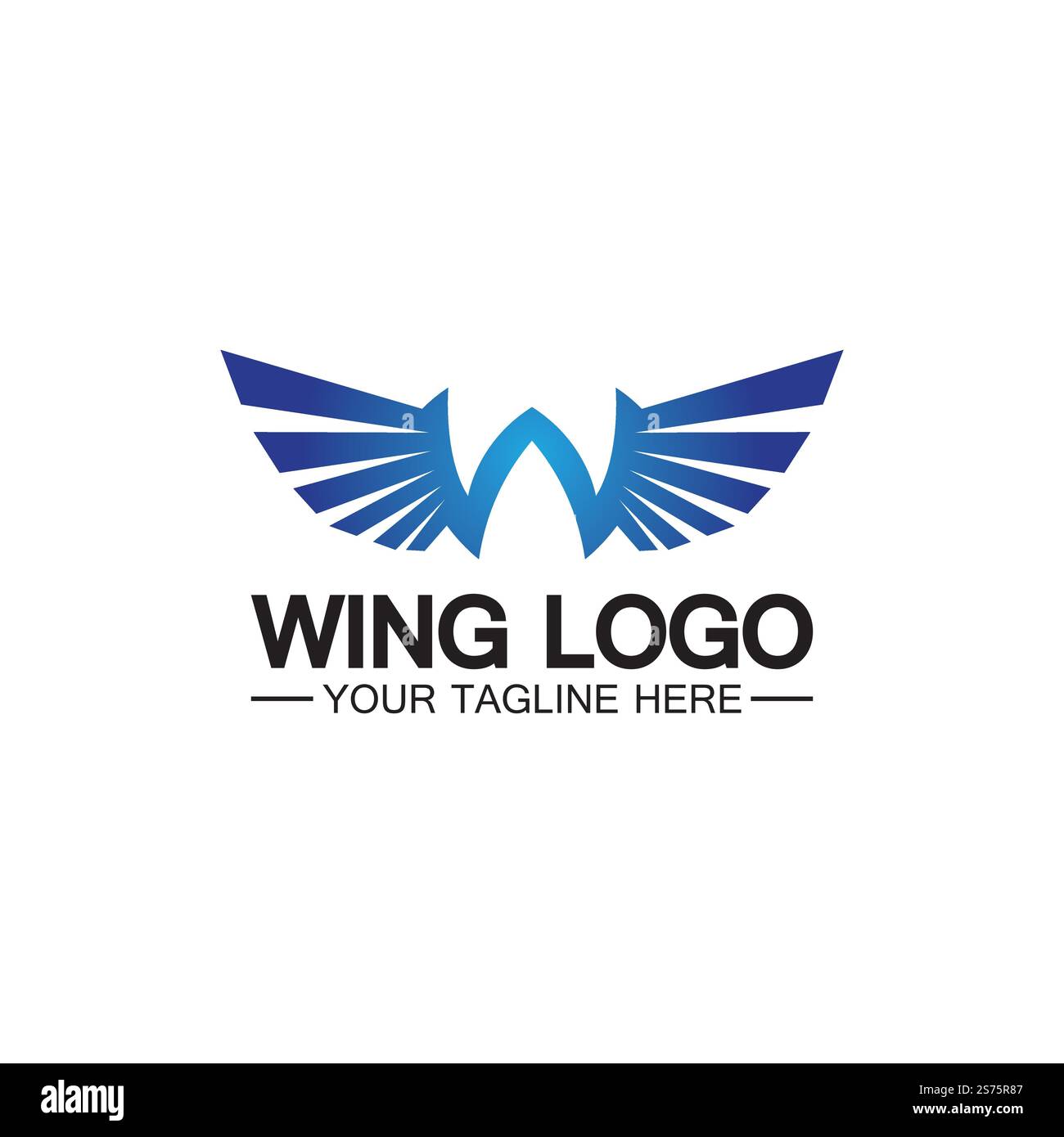 W letter for wings logo design, combination w letter and wings Stock ...