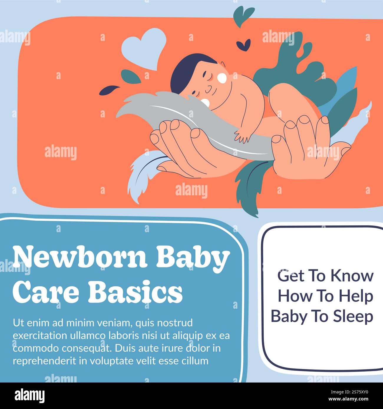 Get to know how to help baby to sleep. Newborn kid care basics. Holding ...
