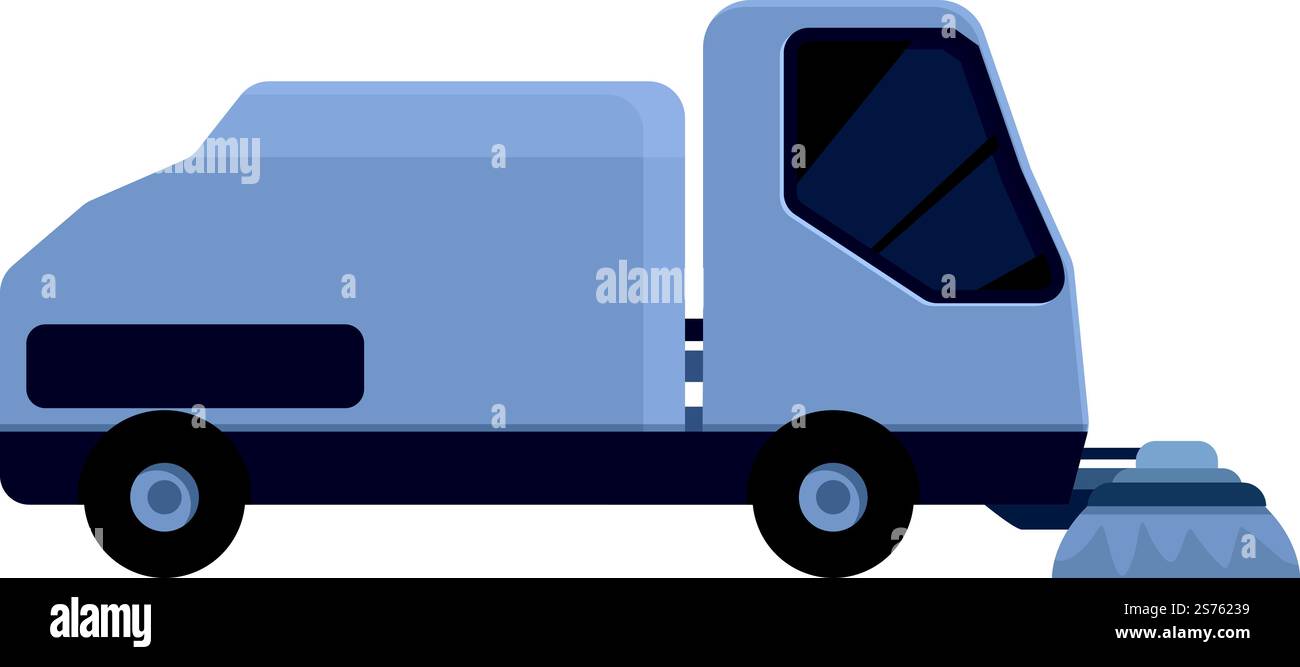 Municipal sweeper icon cartoon vector. Street truck. Clean broom ...