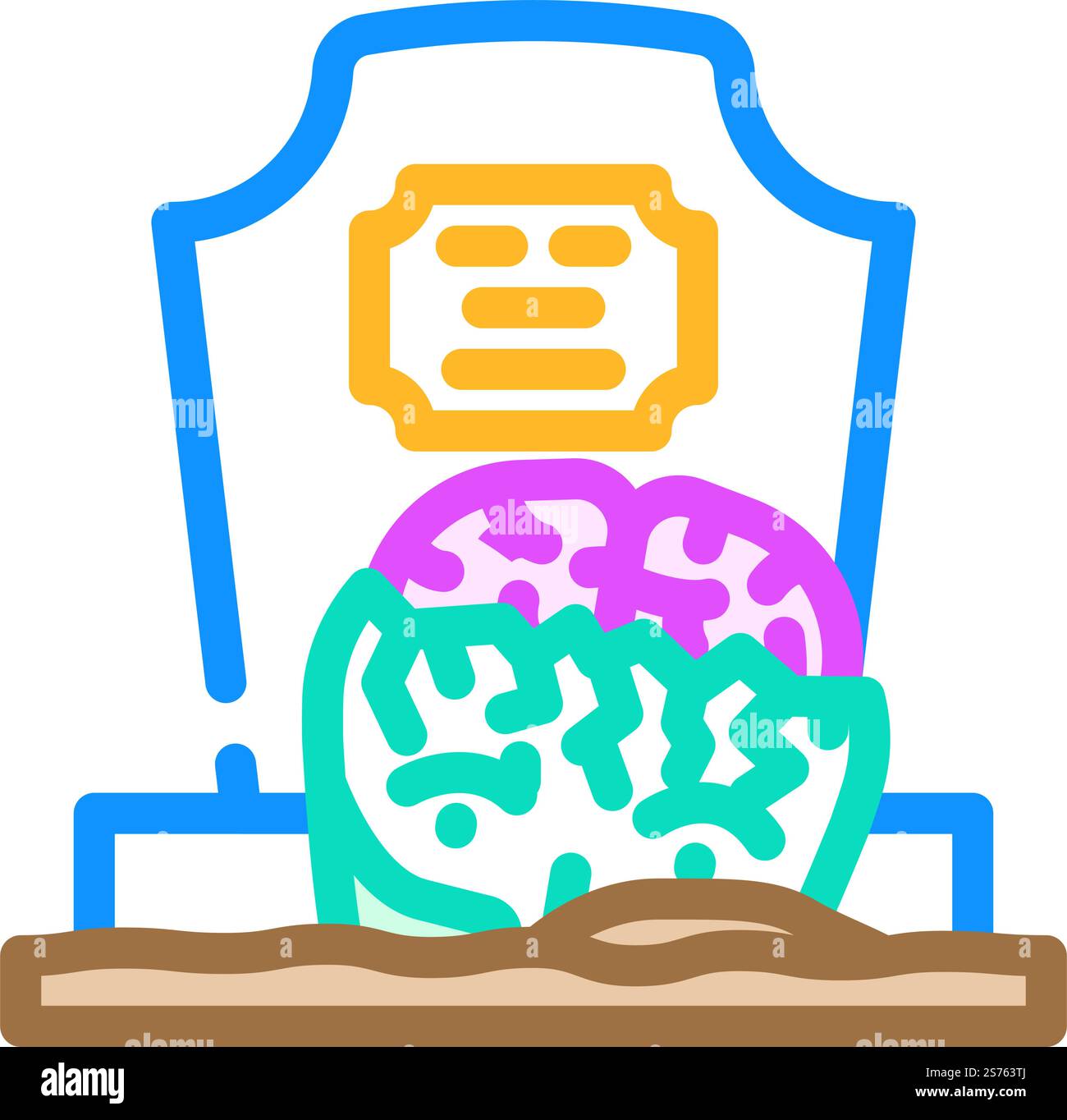grave zombie scary color icon vector. grave zombie scary sign. isolated ...