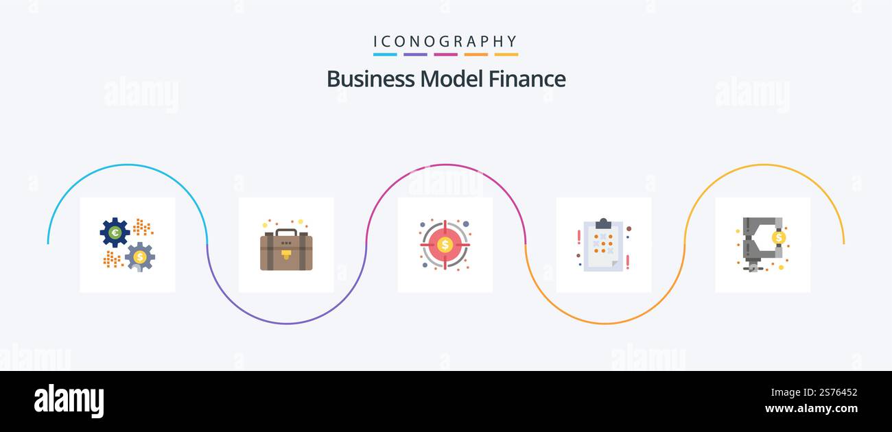 Finance Flat 5 Icon Pack Including strategy. business. private. plan ...