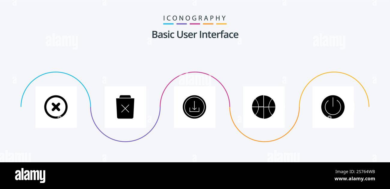 Basic Glyph 5 Icon Pack Including off. web. application. set. basic ...