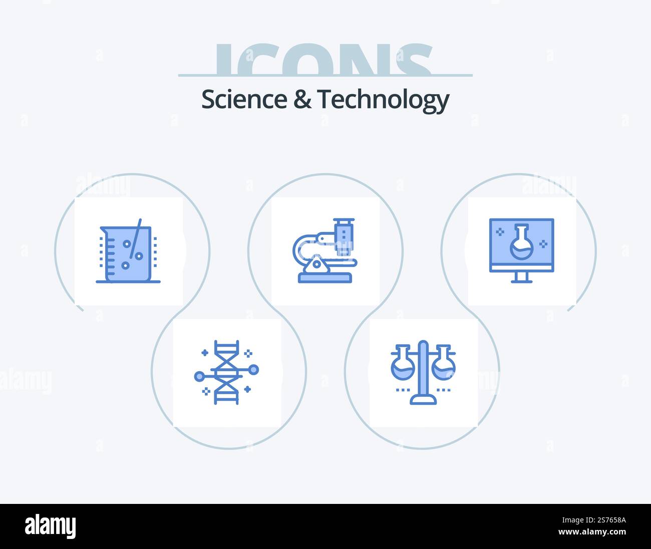 Science And Technology Blue Icon Pack 5 Icon Design. microbiology ...