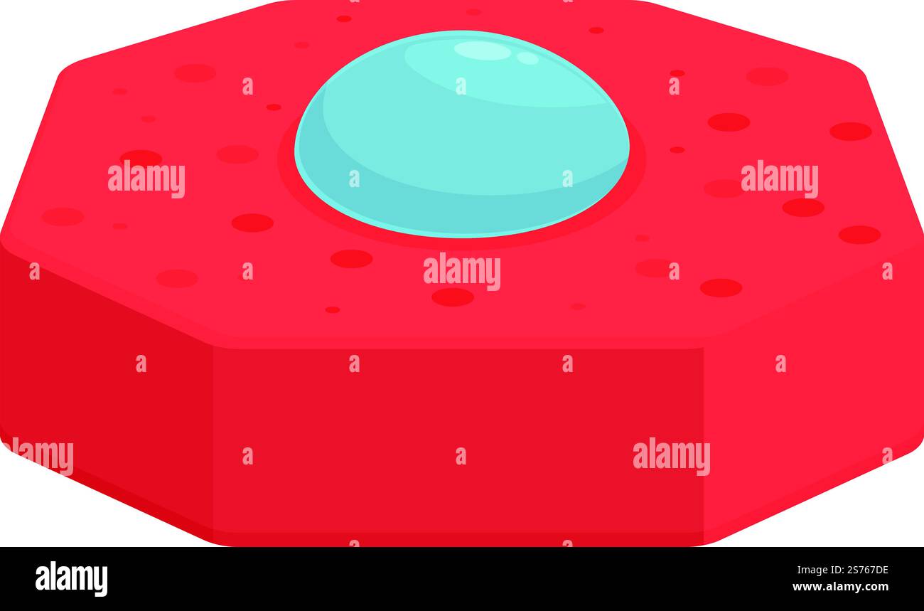 Red home sponge icon cartoon vector. Bottle liquid. Domestic spray. Red ...