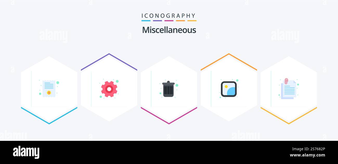 Miscellaneous 25 Flat icon pack including attachment. delete. photos. gallery Stock Vector