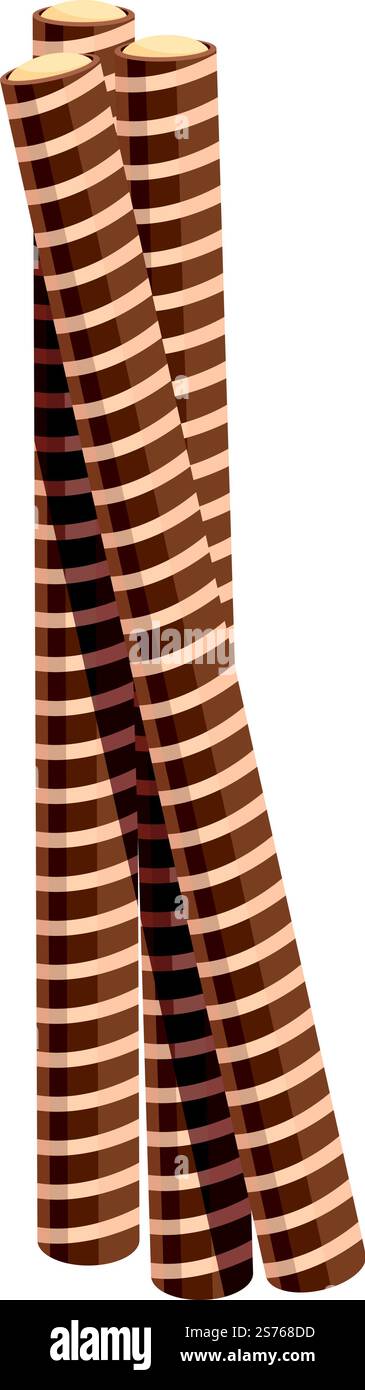 Wafer stick icon cartoon vector. Biscuit roll. Sweet cream. Wafer stick ...