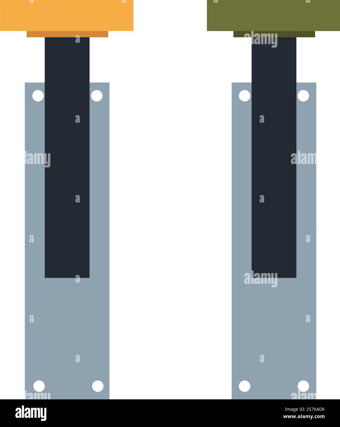 Switcher and buttons for tuning on and off, isolated elements of panel ...