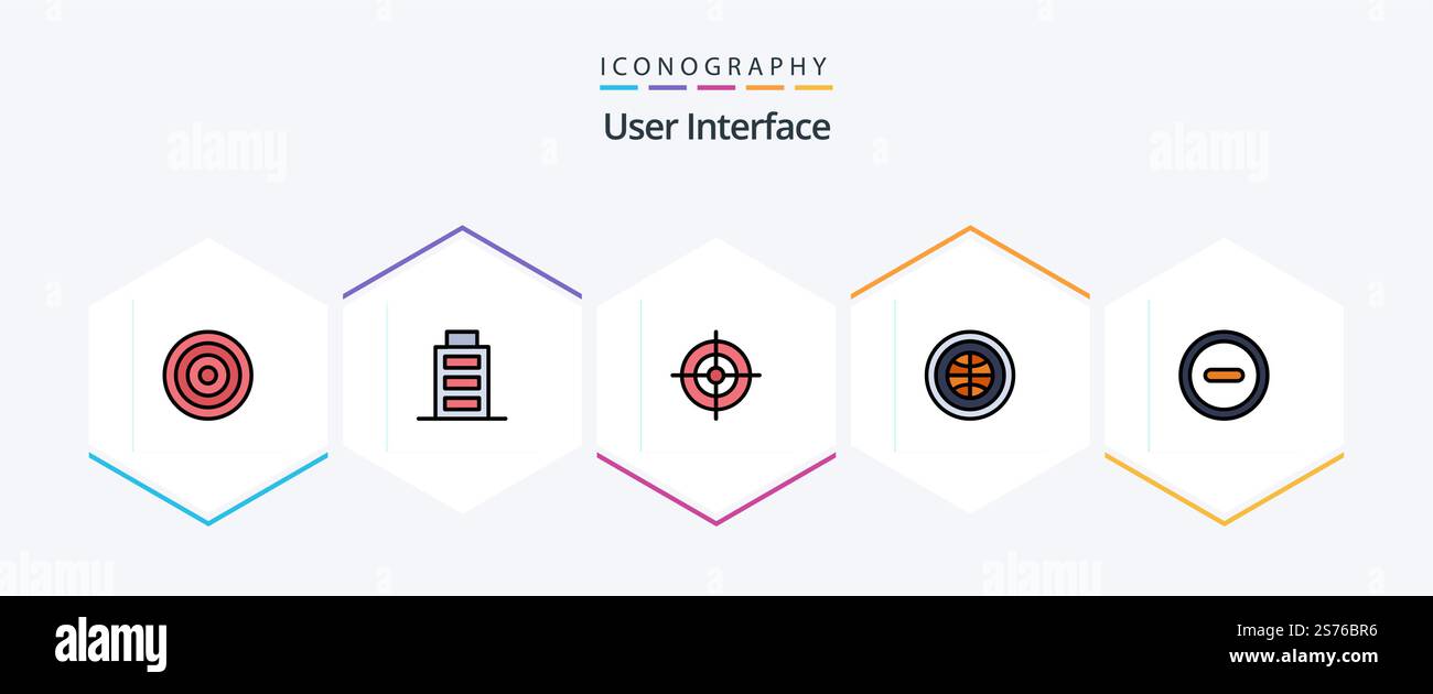 User Interface 25 FilledLine icon pack including user. interface. interface. web. internet Stock Vector