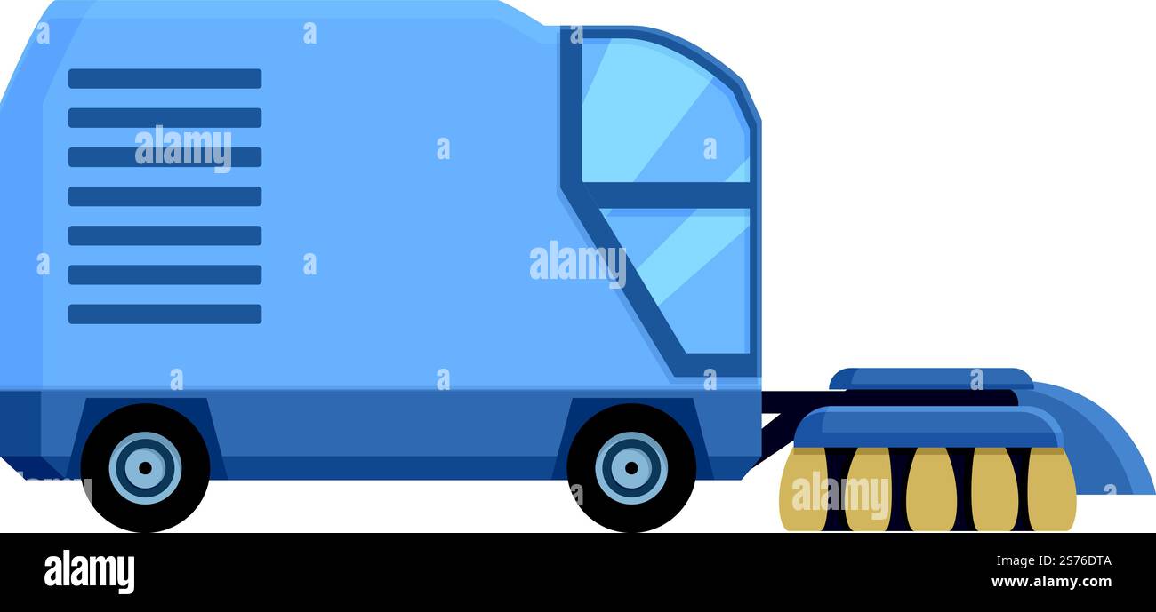 Asphalt sweeper icon cartoon vector. Street truck. Clean machine ...