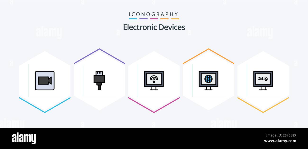 Devices 25 FilledLine icon pack including . tv. smart. hd. tv Stock ...