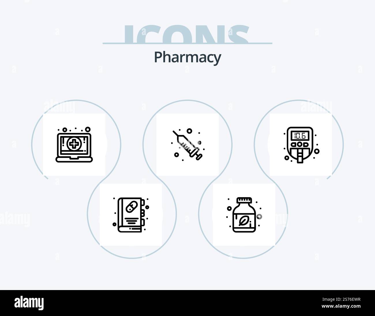 Pharmacy Line Icon Pack 5 Icon Design. herbal. ayurvedic pills ...