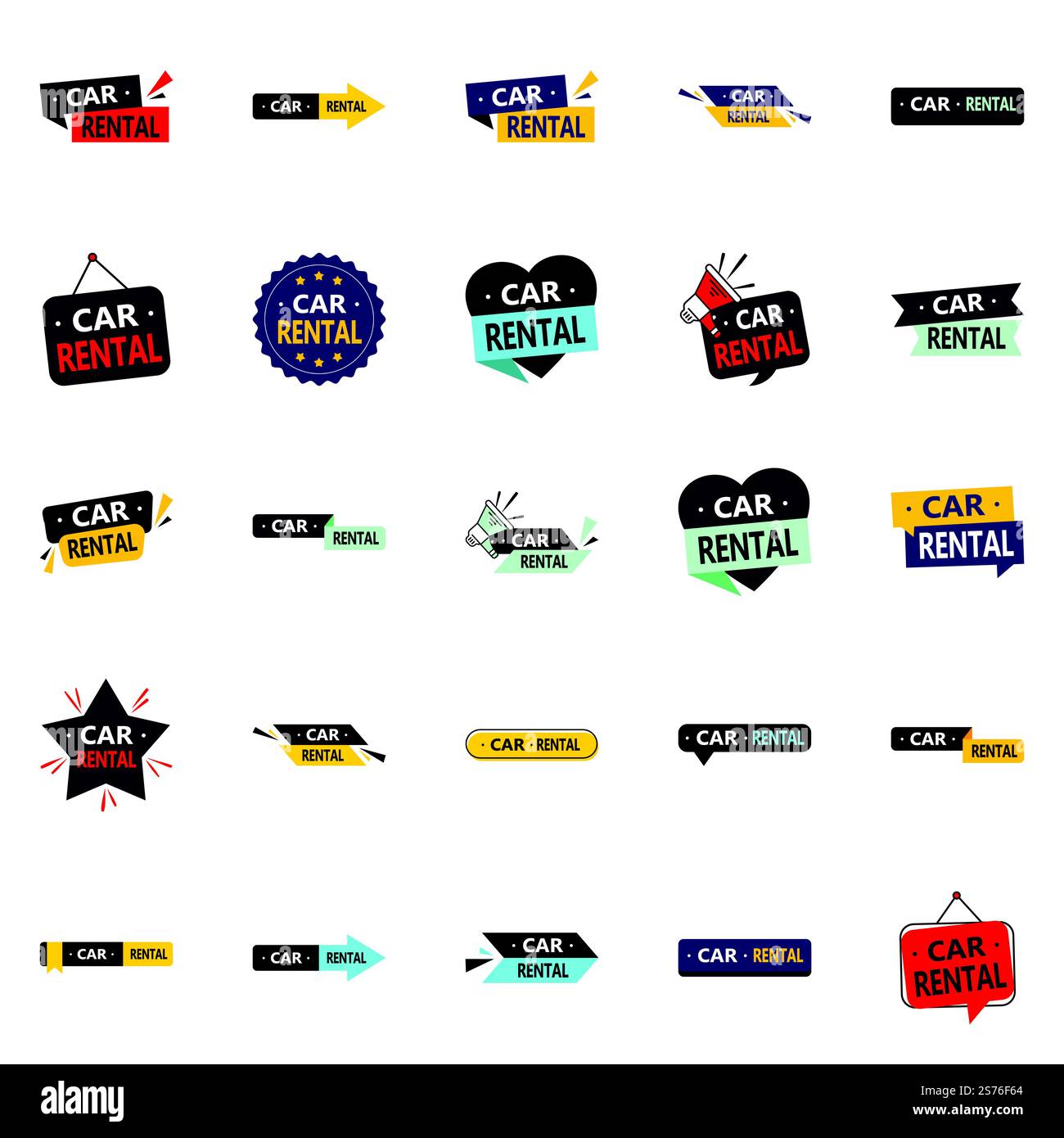 Car Rental 25 Professional vector elements for a polished brand ...