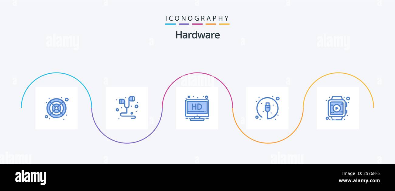 Hardware Blue 5 Icon Pack Including . smart watch. screen. play. plug ...