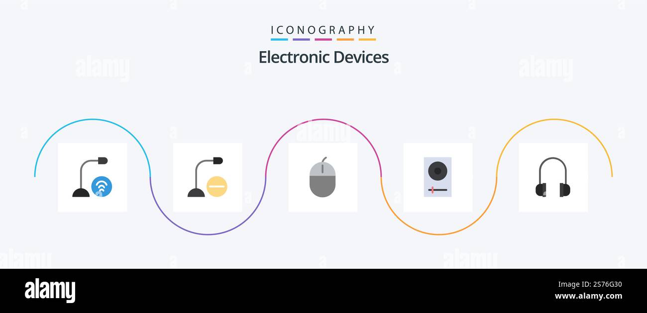 Devices Flat 5 Icon Pack Including support. headphones. hardware. mixer ...