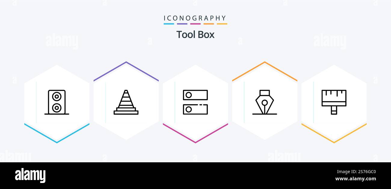 Tools 25 Line icon pack including . tools. tools. paint. art Stock Vector