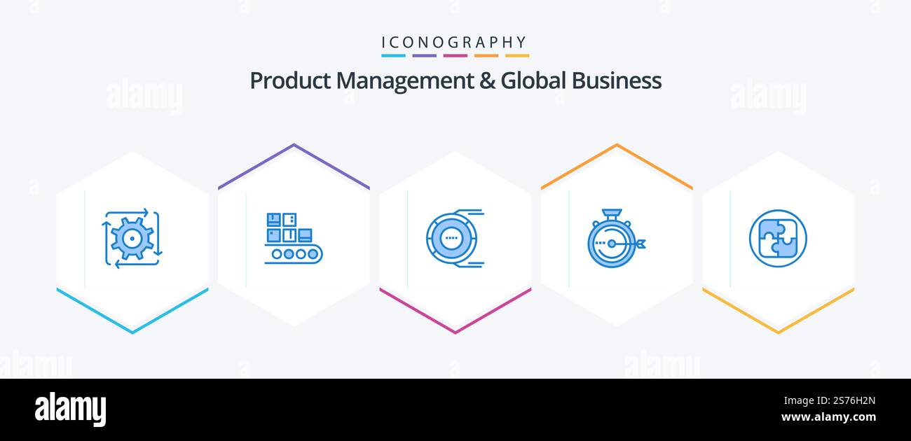 Product Managment And Global Business 25 Blue icon pack including ...