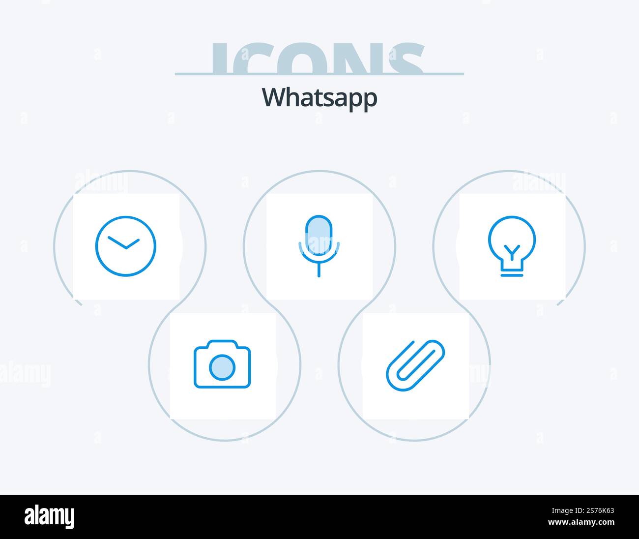 Whatsapp Blue Icon Pack 5 Icon Design. bulb. ui. basic. basic. mic Stock Vector