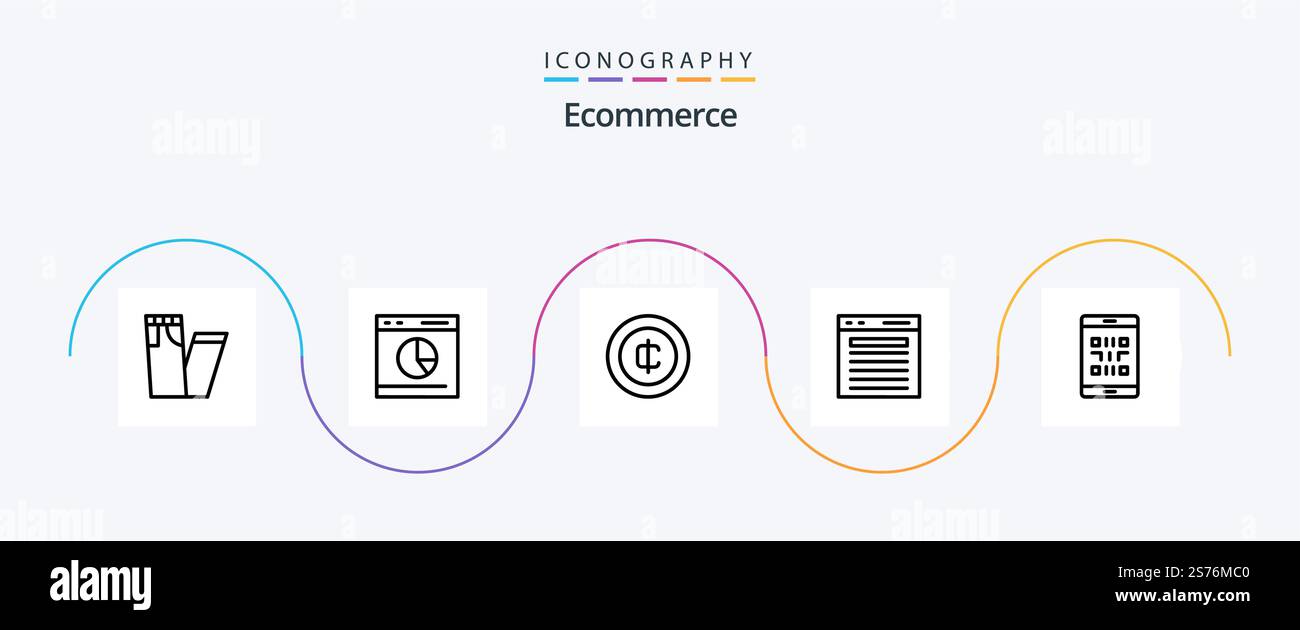 Ecommerce Line 5 Icon Pack Including code. search. cash. plus. add ...