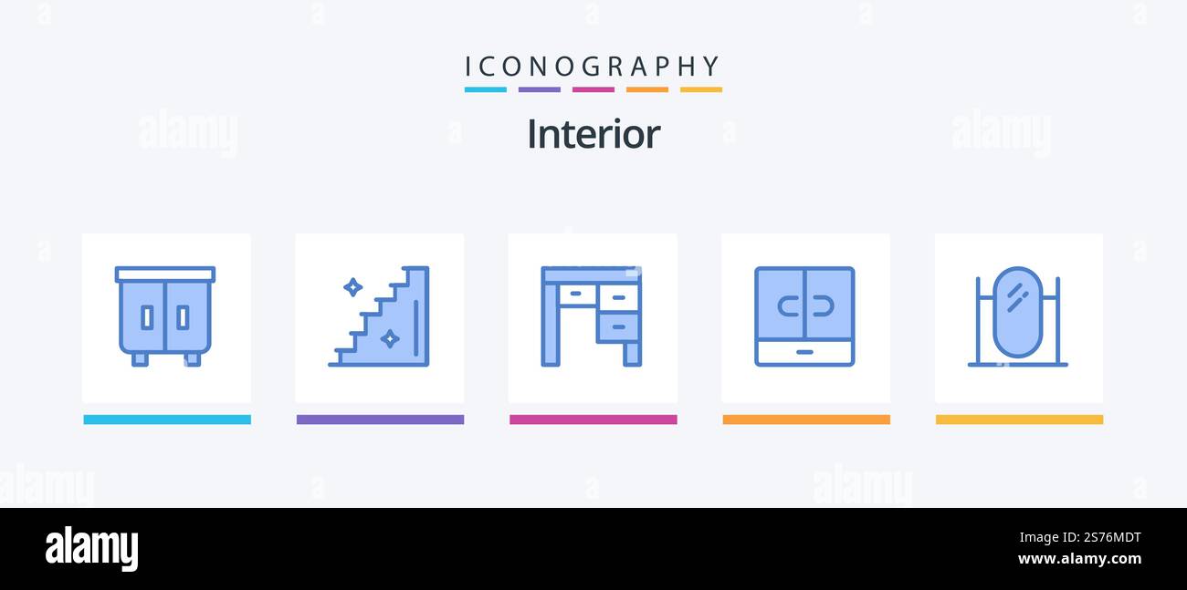 Interior Blue 5 Icon Pack Including interior. floor. desk. interior ...