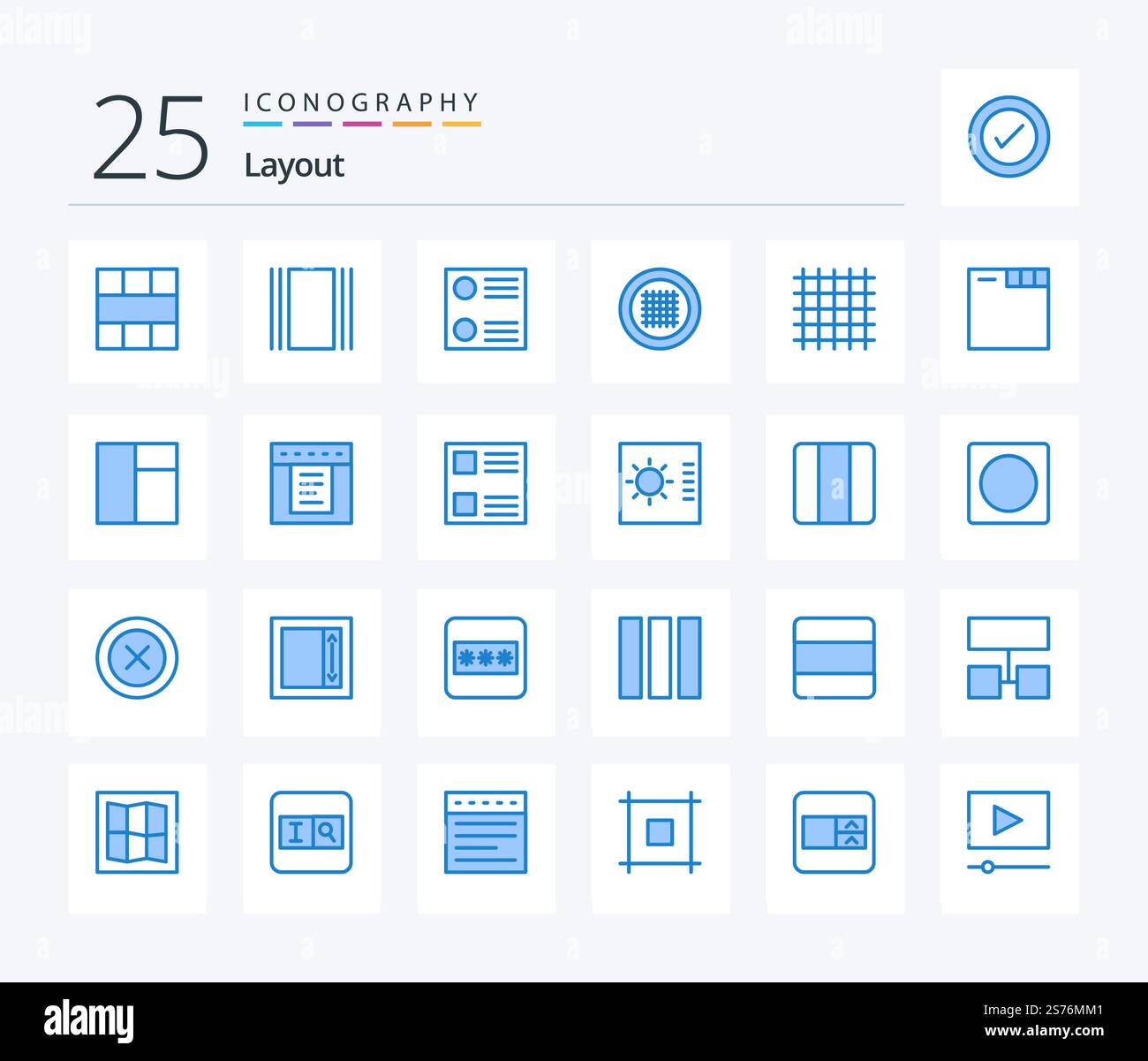 Layout 25 Blue Color icon pack including web. browser. layout ...