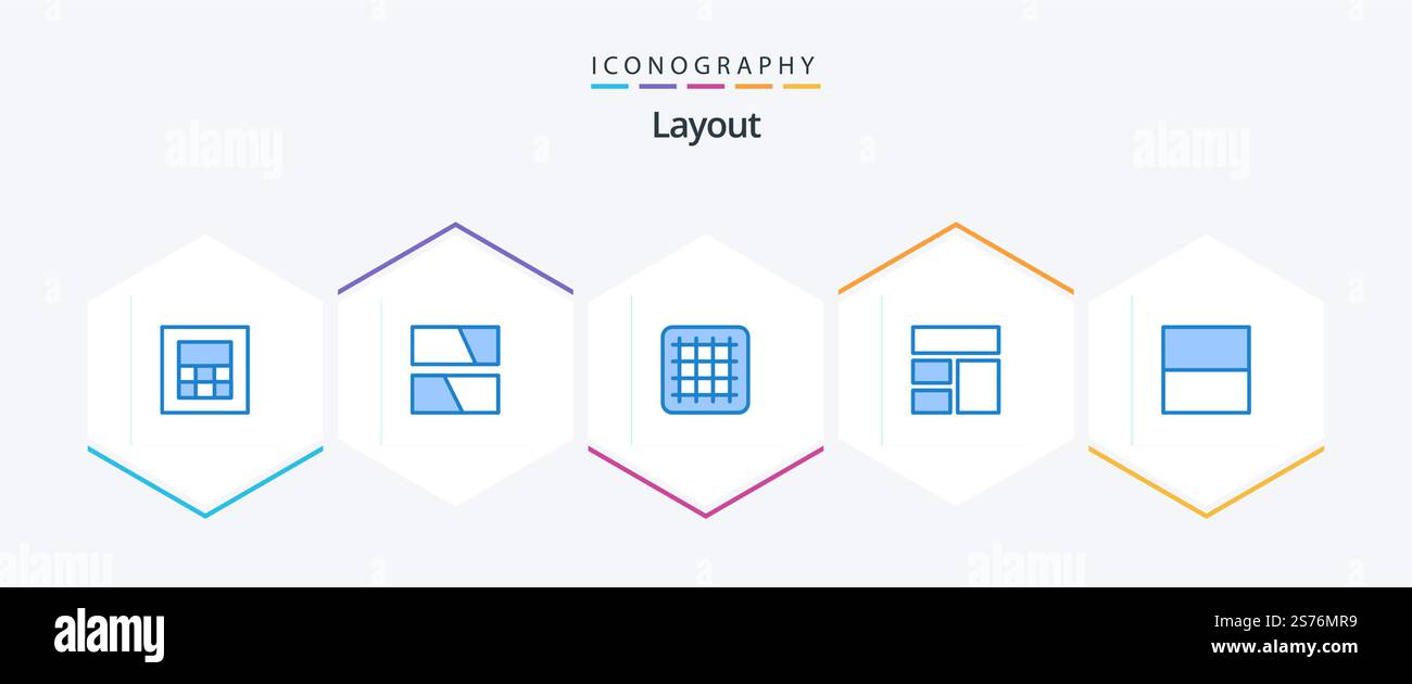 Layout 25 Blue icon pack including . . collage. layout. grid Stock ...